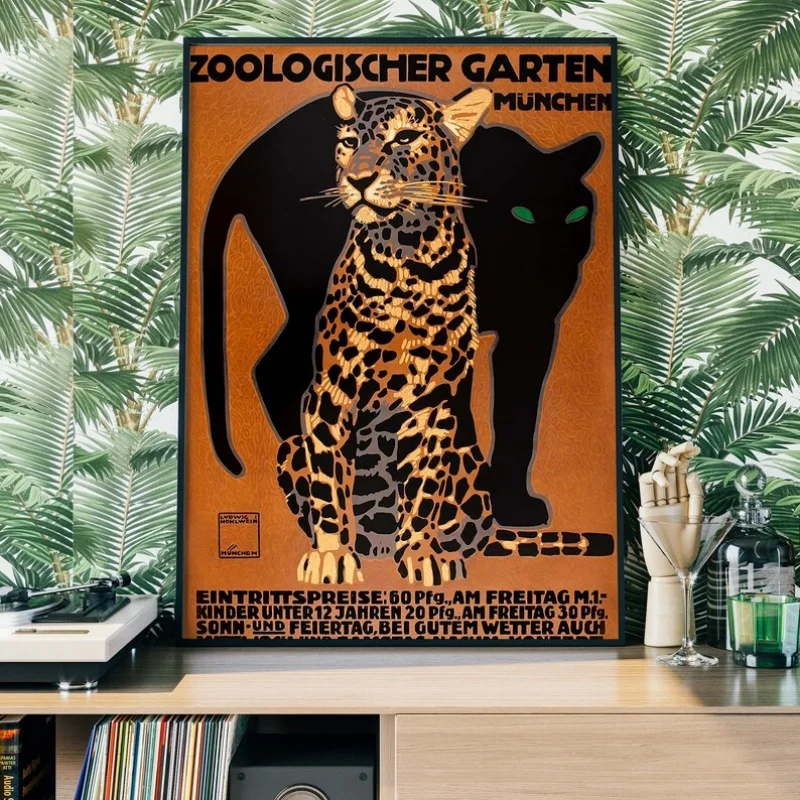 Plakat zoo w stylu vintage Biały
