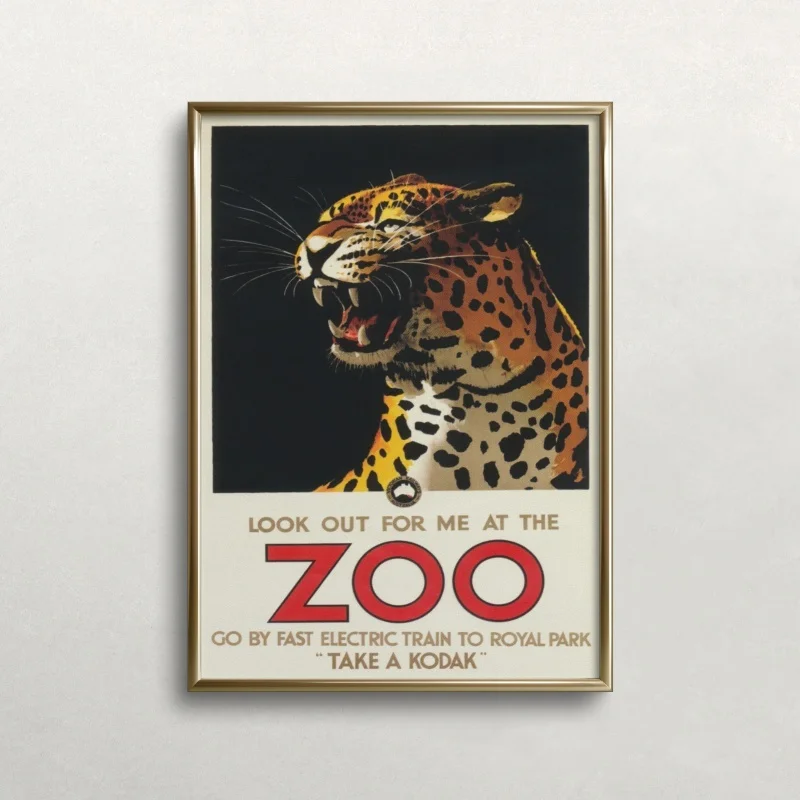 Plakat zoo w stylu vintage Burgundia