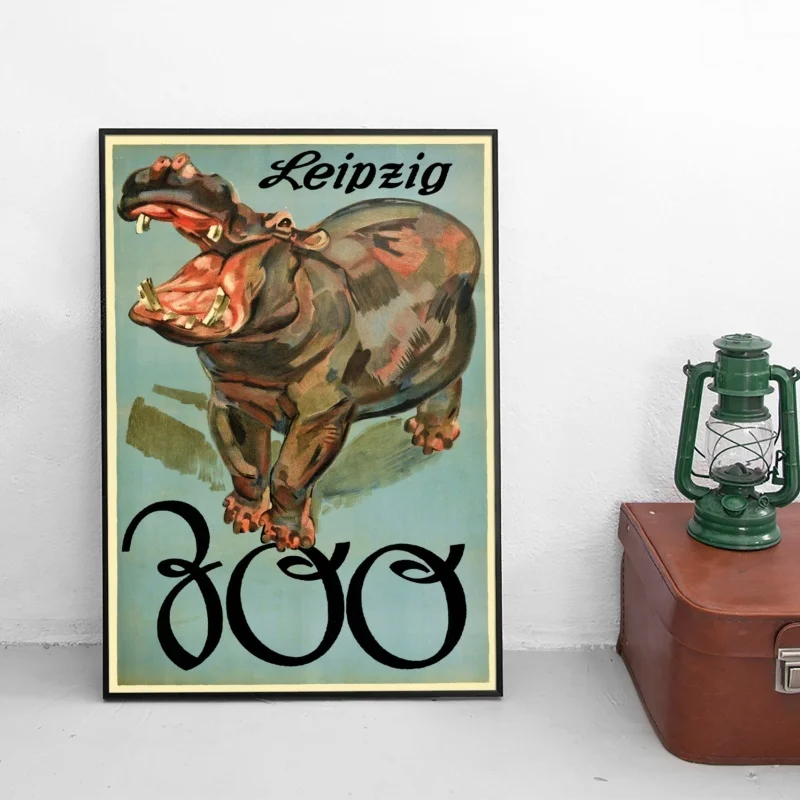 Plakat zoo w stylu vintage Czerwony