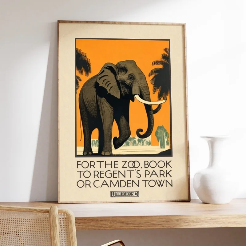Plakat zoo w stylu vintage Fioletowy