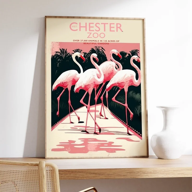 Plakat zoo w stylu vintage Jasnoszary