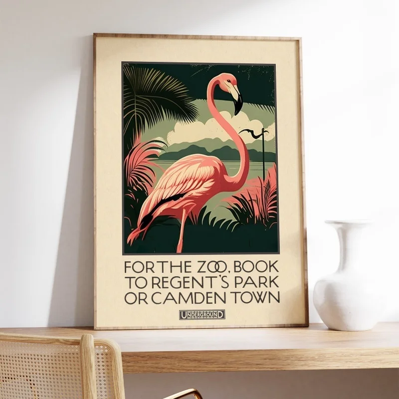 Plakat zoo w stylu vintage Zielony