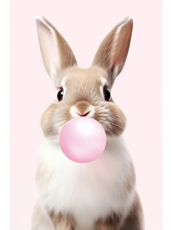 Zwierzęta z gumą balonową - plakat do pokoju dziecięcego Niebieski