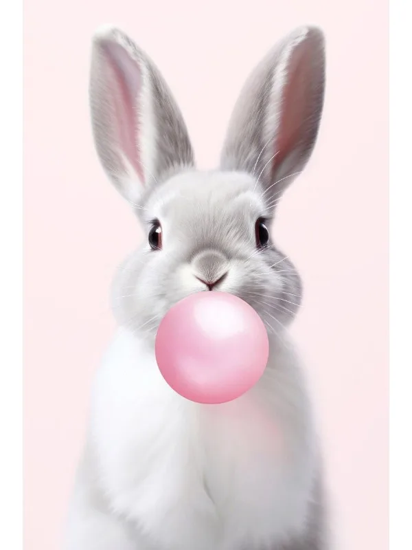 Zwierzęta z gumą balonową - plakat do pokoju dziecięcego Zielony