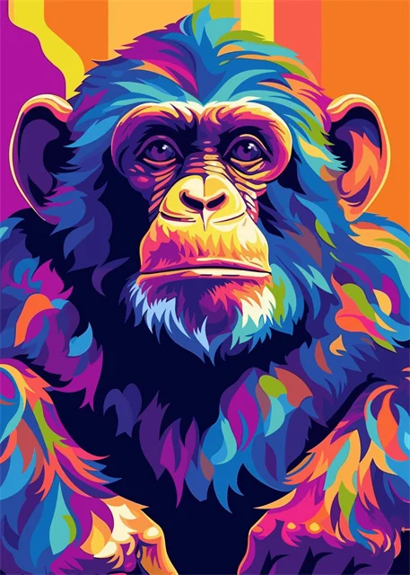 Plakat dzikie zwierzęta pop art graffiti Błękitny