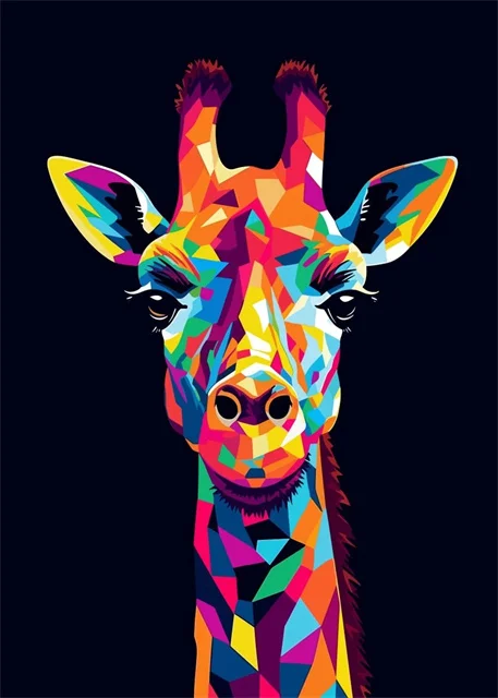 Plakat dzikie zwierzęta pop art graffiti Czerwony