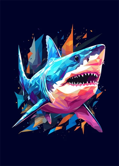 Plakat dzikie zwierzęta pop art graffiti Królewski niebieski