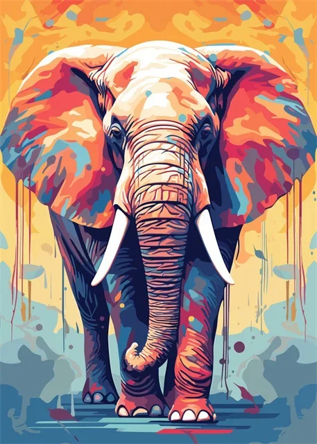 Plakat dzikie zwierzęta pop art graffiti żółty