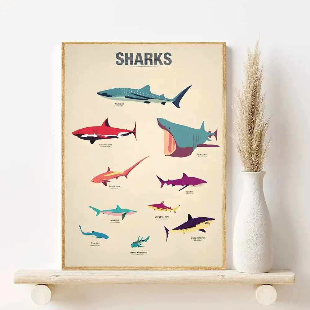 Plakat życie morskie i zwierzęta oceanu Jasny