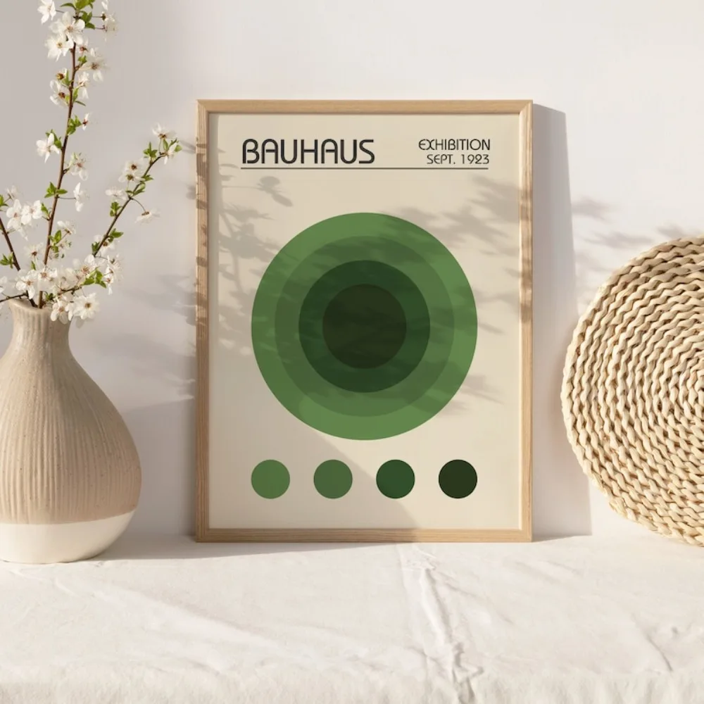 Zestaw plakatów Bauhaus geometryczna abstrakcja Czerwony