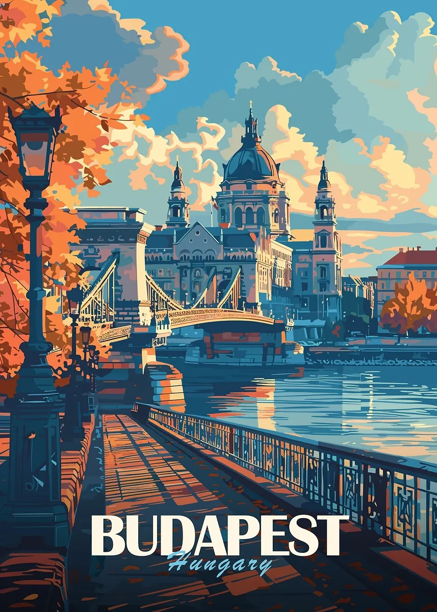Plakaty turystyczne miast - zestaw podróżniczy Złoto