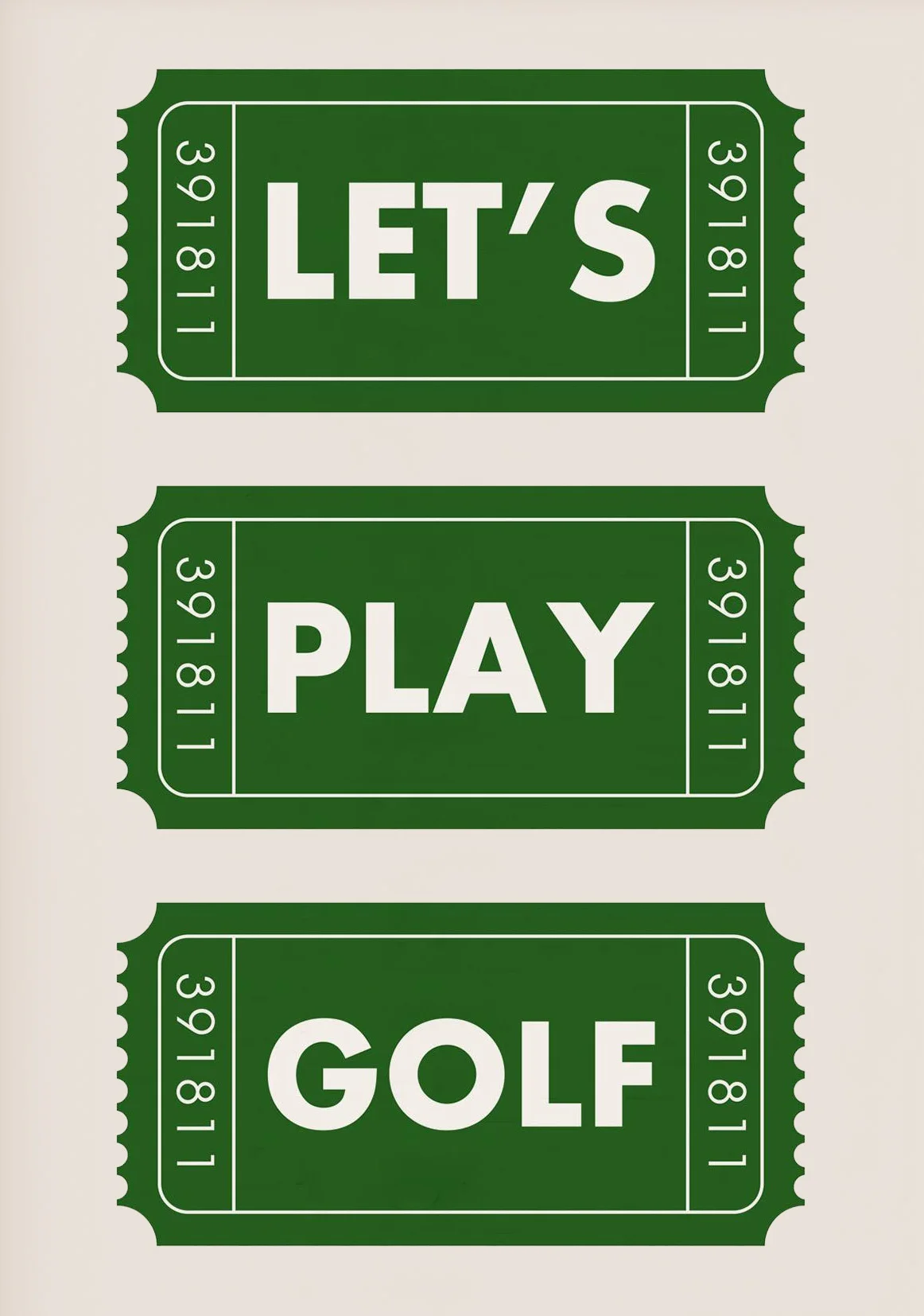 Pole golfowe - plakat sportowy w stylu cartoon Khaki