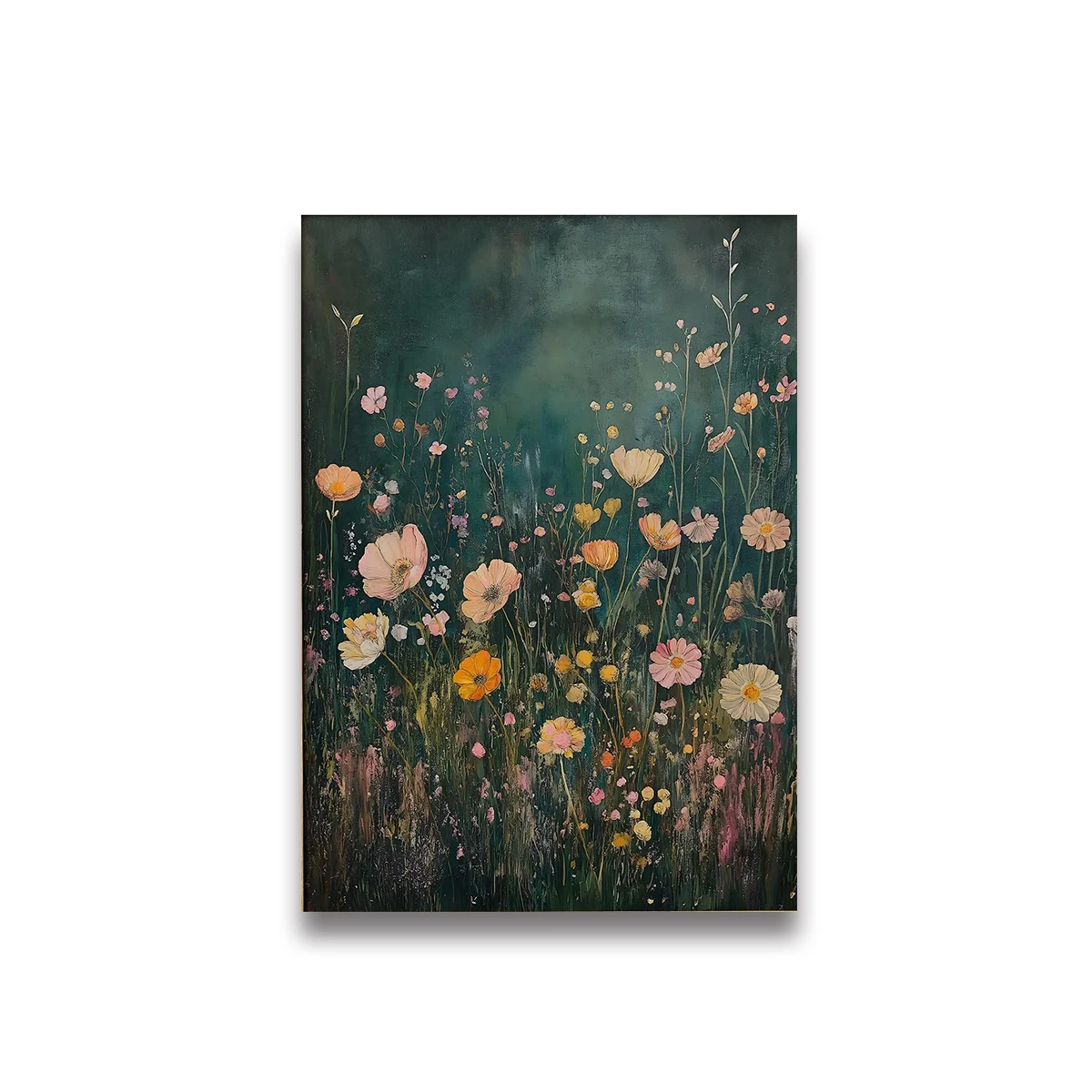 Polne kwiaty botaniczne - plakat vintage Biały