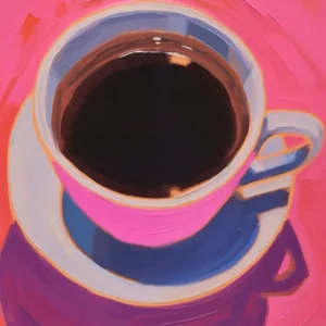 Pomarańcze i espresso - retro plakat do kuchni Brązowy