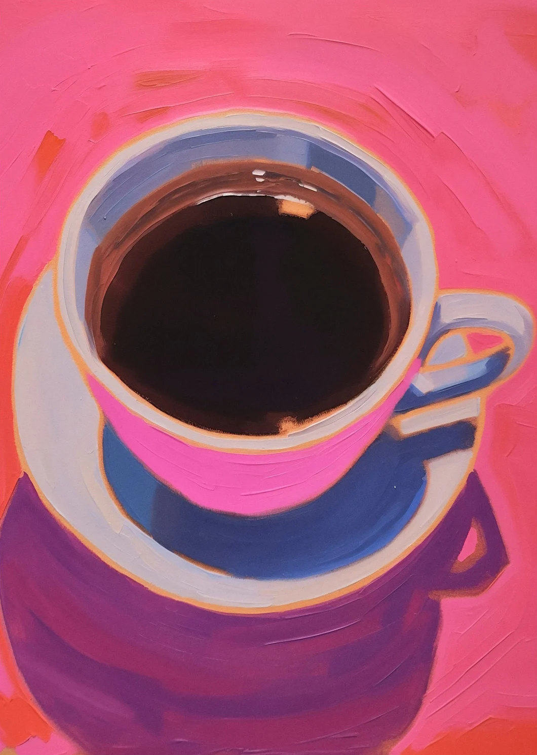 Pomarańcze i espresso - retro plakat do kuchni Brązowy