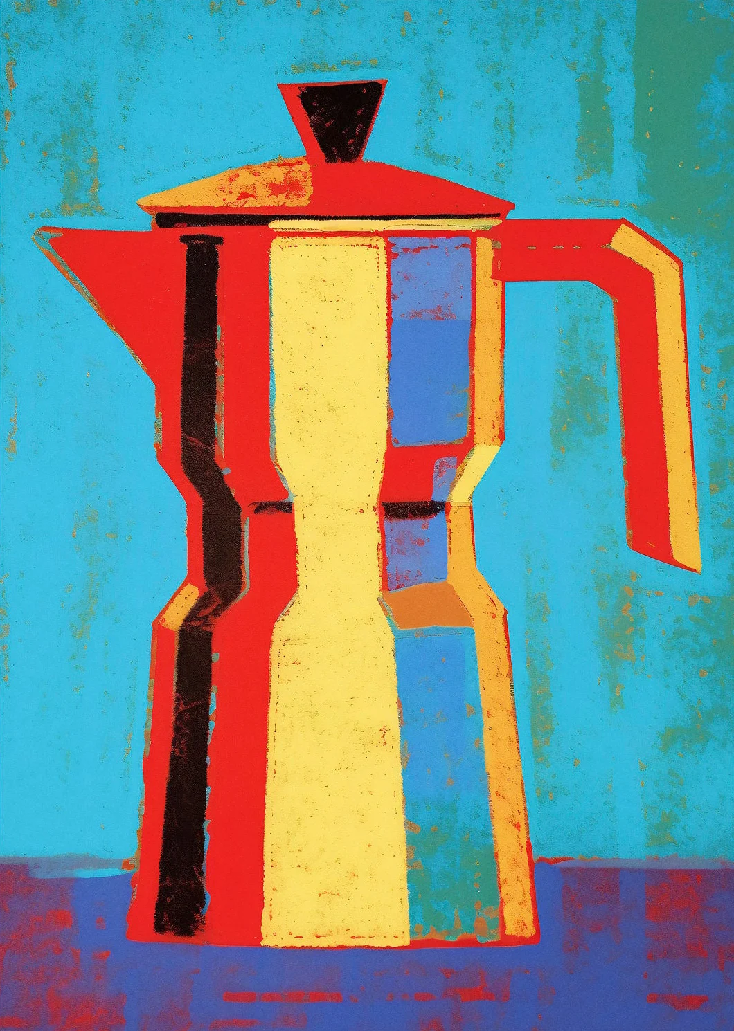 Pomarańcze i espresso - retro plakat do kuchni Jasnożółty