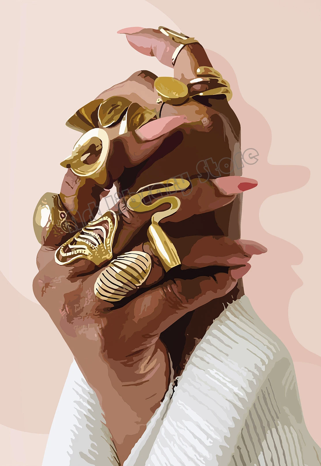 Portret kobiety w kolorze - plakat glamour Wielo