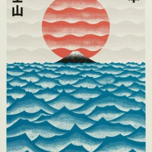 Ramen i kot szczęścia - japoński plakat minimalistyczny Fioletowy/фиолетовый
