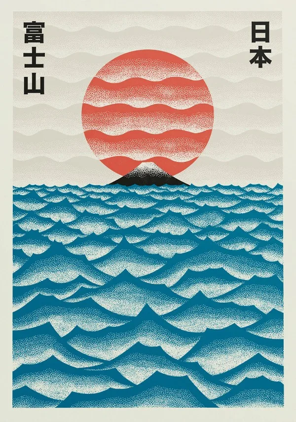 Ramen i kot szczęścia - japoński plakat minimalistyczny Fioletowy/фиолетовый