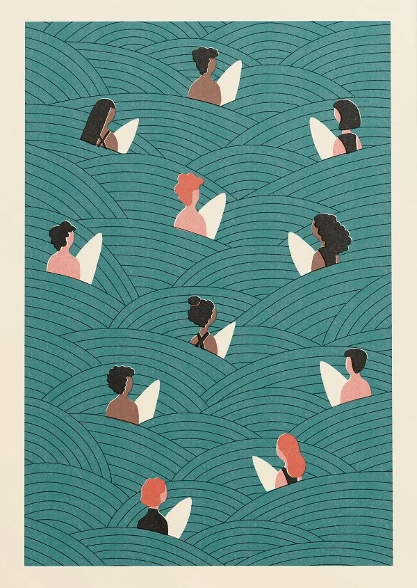 Ramen i kot szczęścia - japoński plakat minimalistyczny Jasnożółty