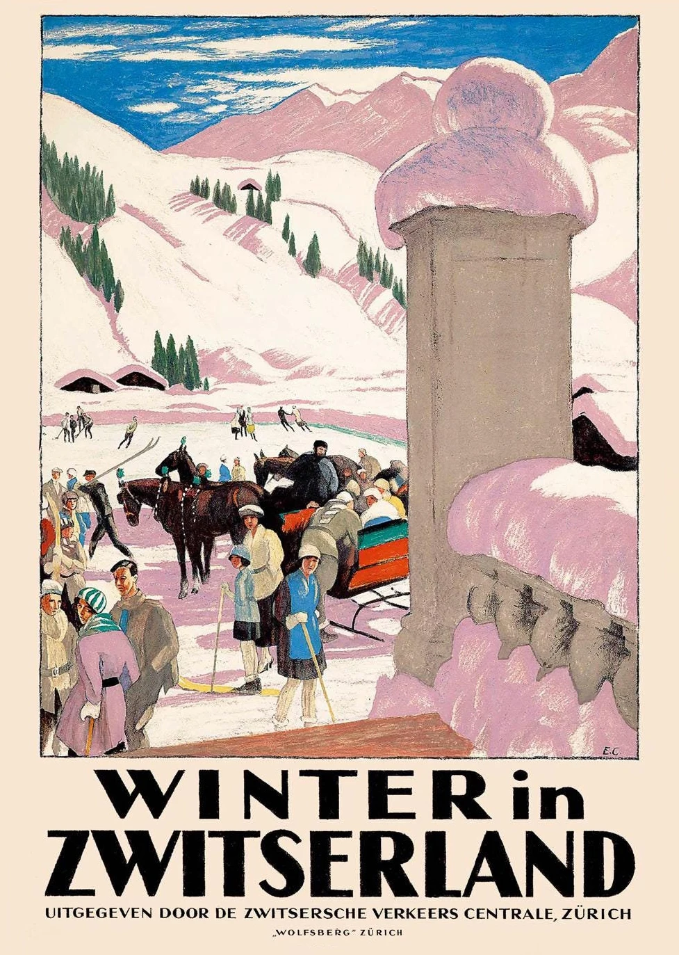 Retro lotnictwo – plakat art déco Beżowy