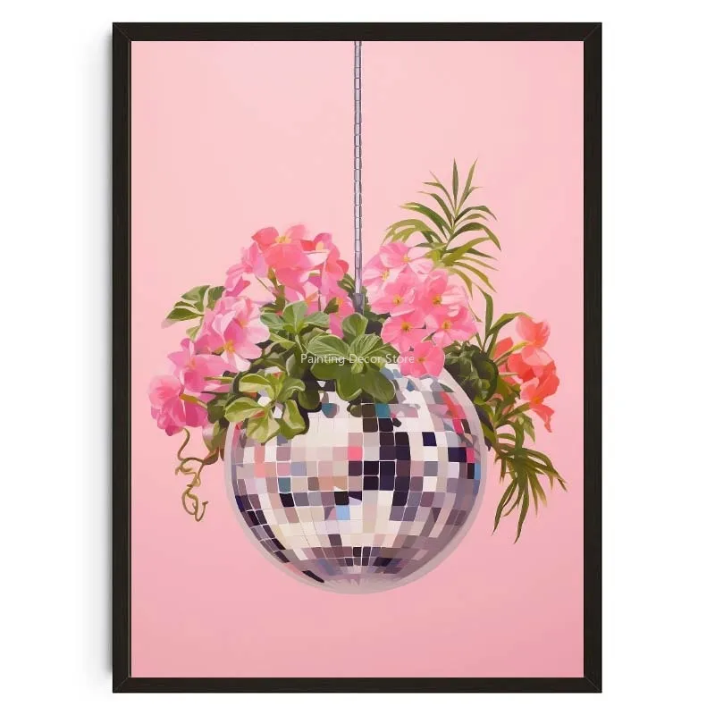 Retro owoce i kula disco Czarny