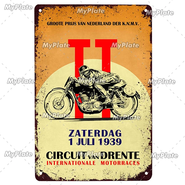 Retro tablica wyścigów motocyklowych Czekolada