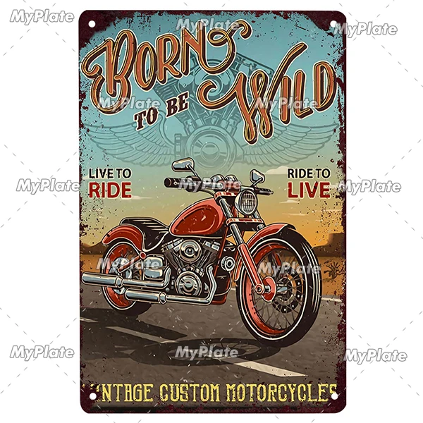 Retro tablica wyścigów motocyklowych Różowy