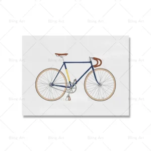 Rower nad jeziorem - minimalistyczny plakat krajobrazowy Granatowy