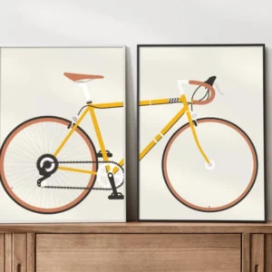 Rower wyścigowy - nowoczesny plakat minimalistyczny Biały