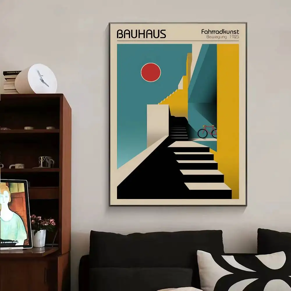 Rowerowy plakat w stylu Bauhaus Czerwony
