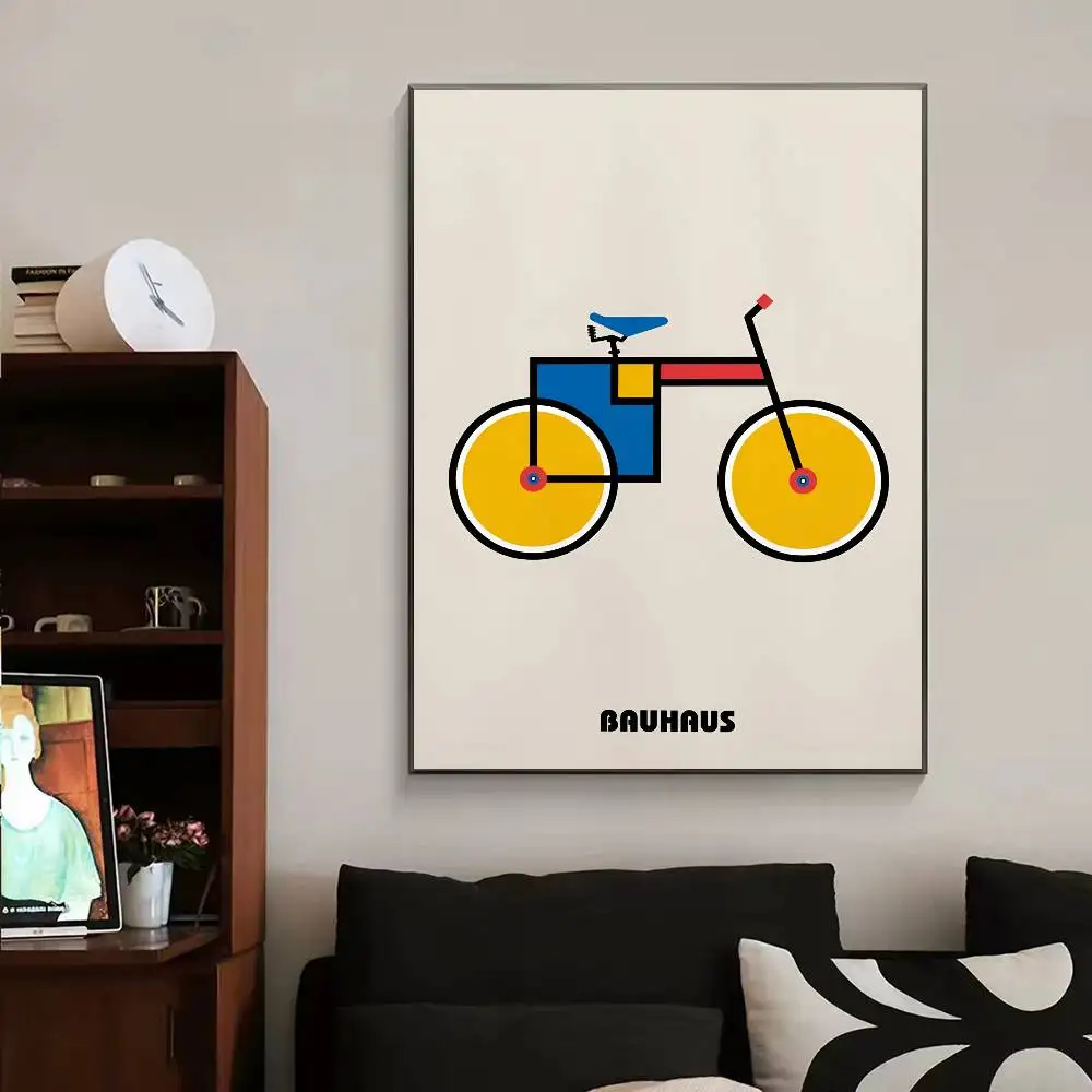 Rowerowy plakat w stylu Bauhaus Fioletowy