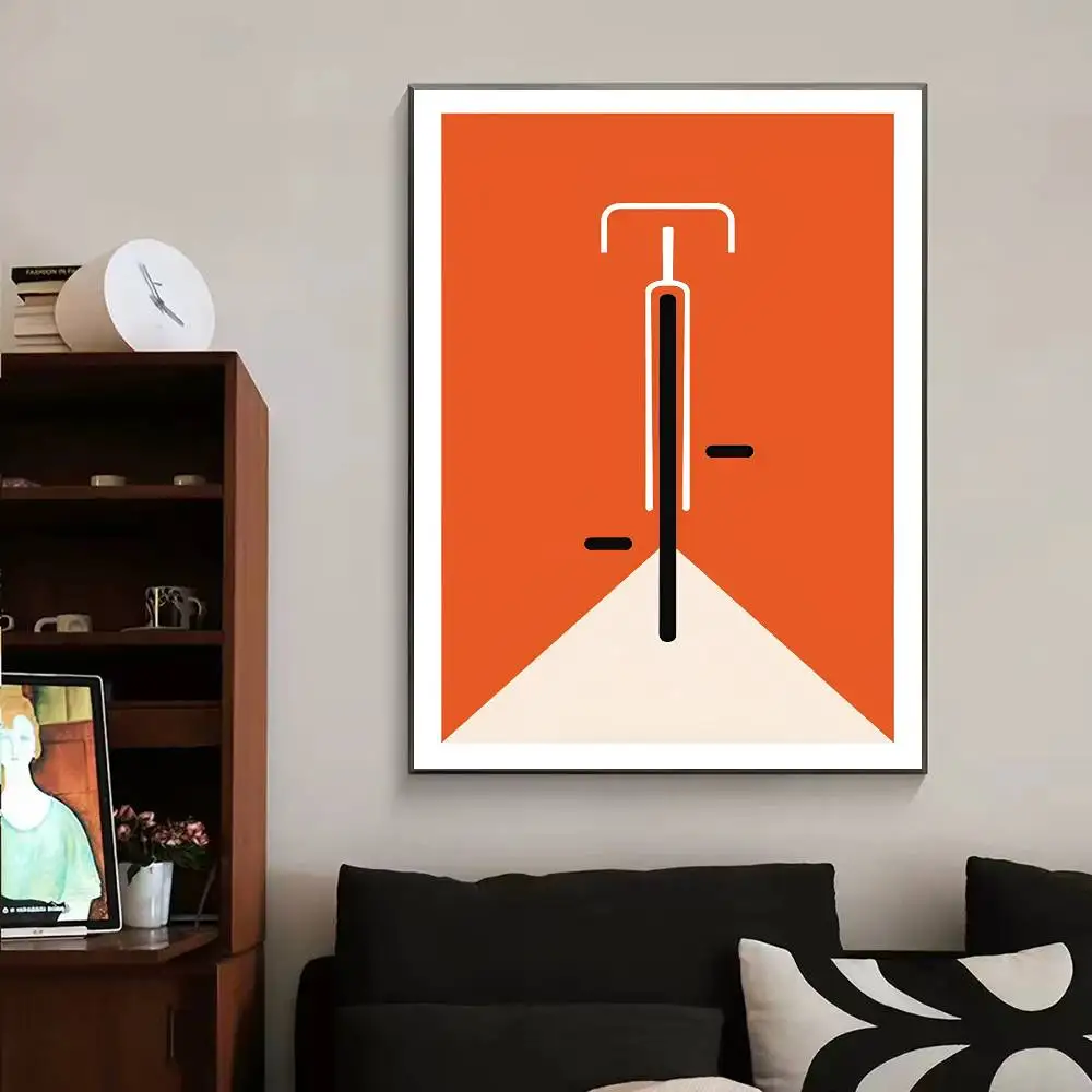 Rowerowy plakat w stylu Bauhaus Różowy