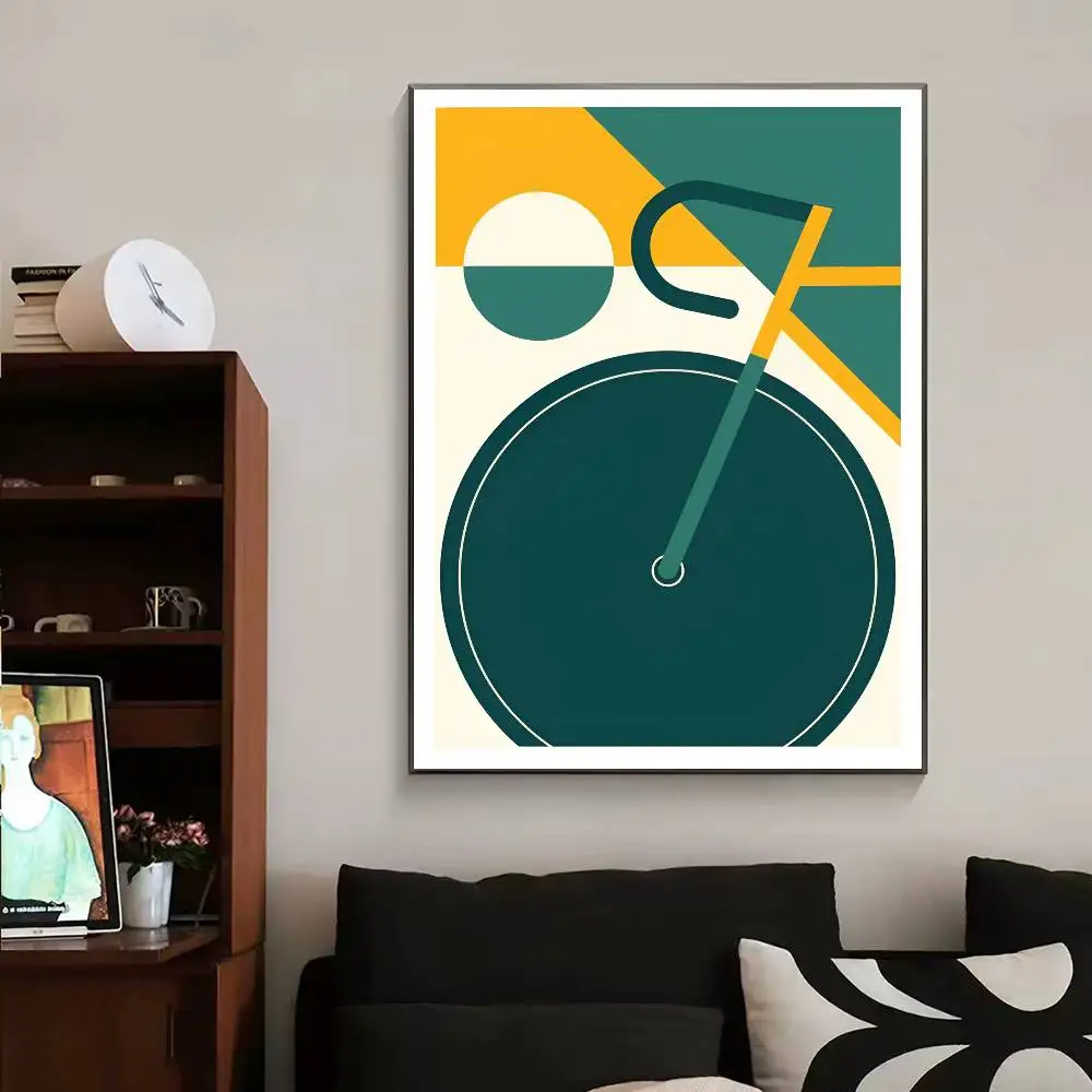 Rowerowy plakat w stylu Bauhaus Szary