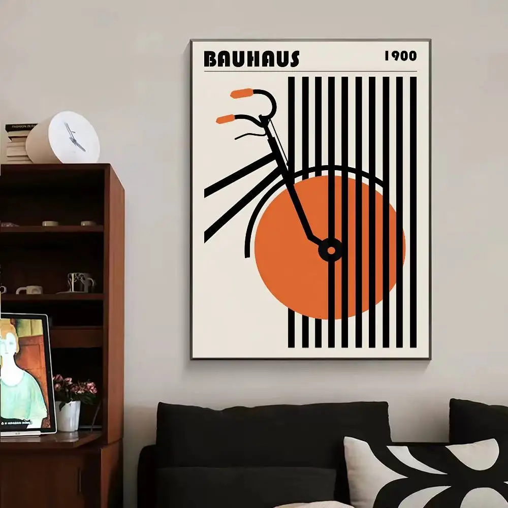 Rowerowy plakat w stylu Bauhaus Złoto