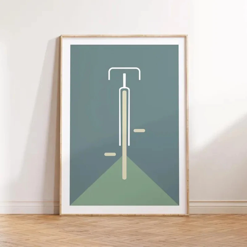 Rowerzysta - minimalistyczny plakat na płótnie Fioletowy
