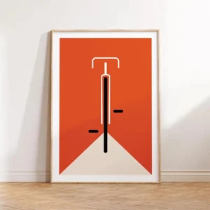 Rowerzysta - minimalistyczny plakat na płótnie Niebieski