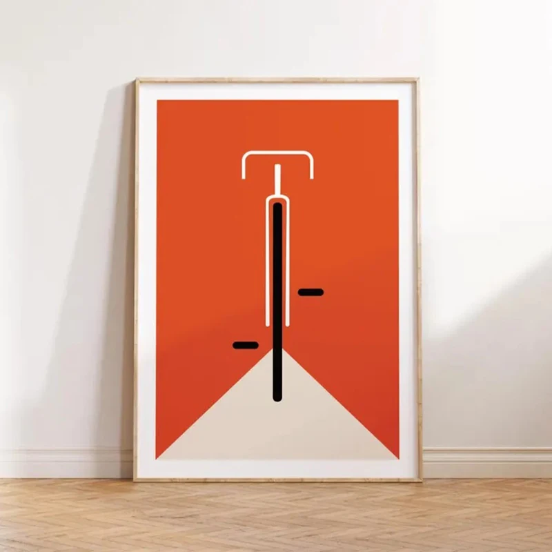 Rowerzysta - minimalistyczny plakat na płótnie Niebieski