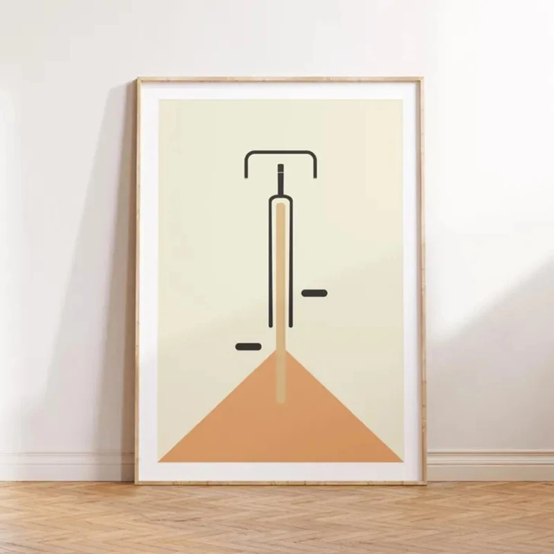 Rowerzysta - minimalistyczny plakat na płótnie Zielony