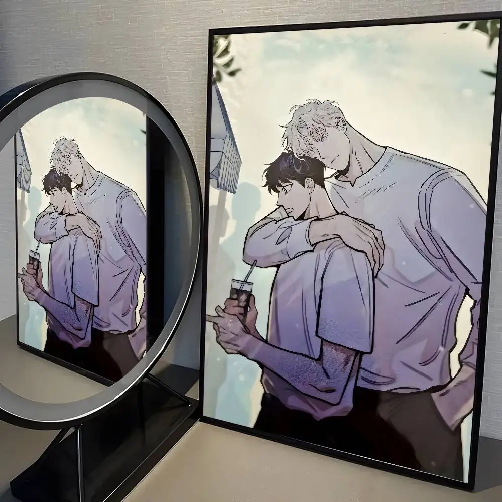 Róże i szampan - estetyczny plakat anime Fioletowy