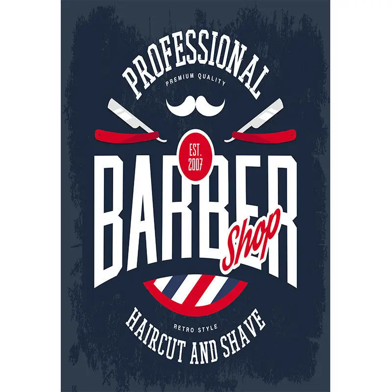 Salon fryzjerski w stylu vintage - plakat na ścianę Fioletowy/фиолетовый