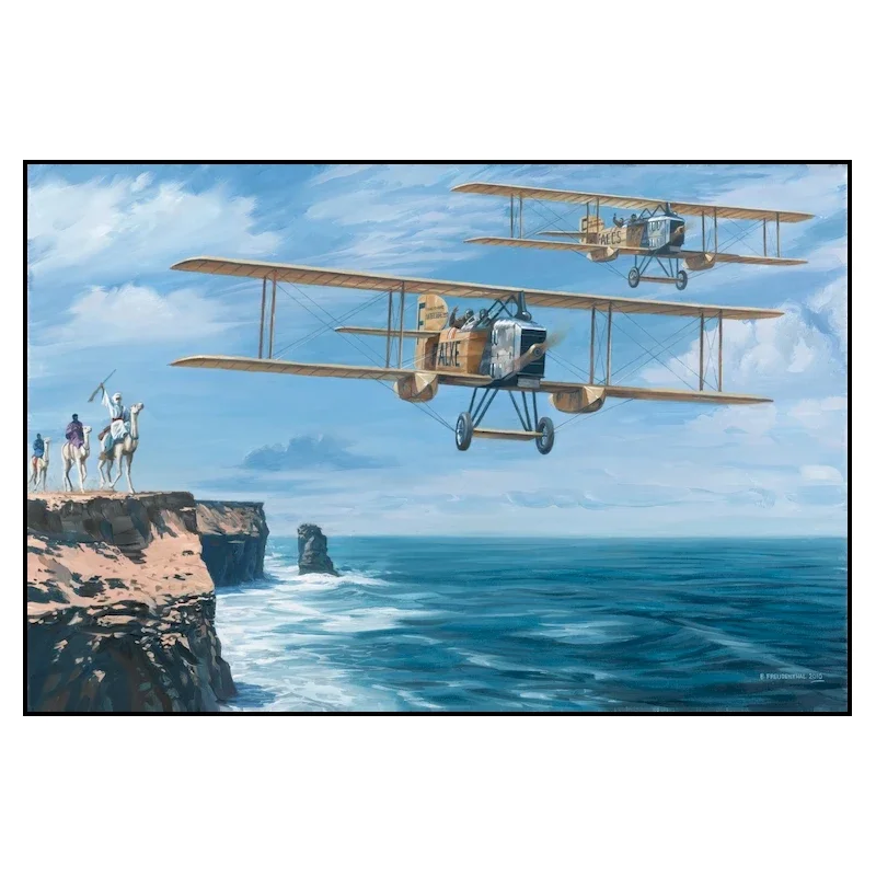 Samolot turbinowy - plakat vintage Brązowy