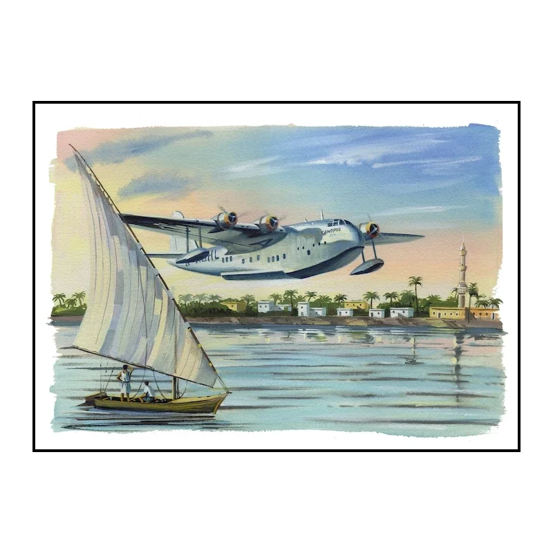 Samolot turbinowy - plakat vintage Granatowy