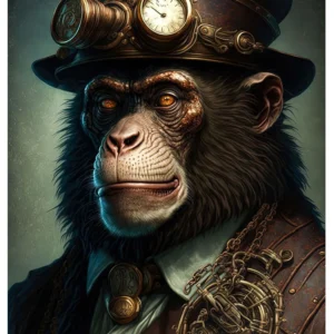 Steampunkowe portrety zwierząt - sowa, kot, szop żółty