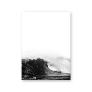 Surfing i plaża – czarno-biały plakat fotograficzny Biały
