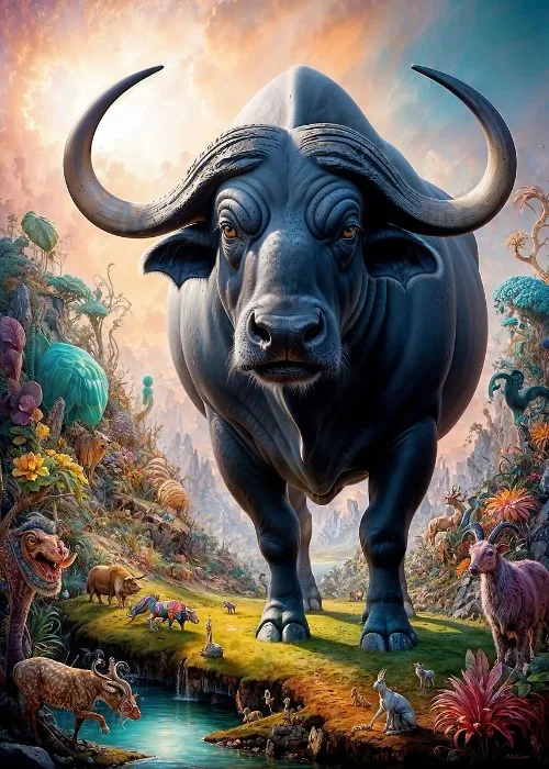 Surrealistyczne safari - plakat ze zwierzętami Jasny
