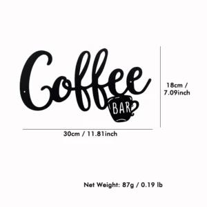 Tabliczka Coffee Bar - metalowy szyld do kuchni Czarny