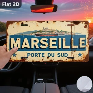 Tabliczka retro Marsylia - francuski port Wielo