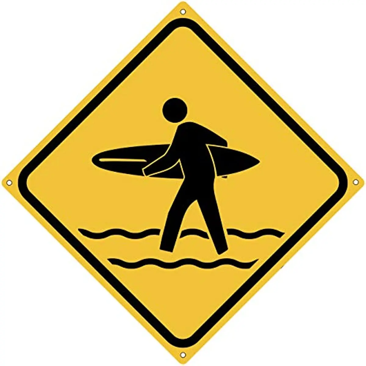 Tabliczka Surfer Crossing - dekoracja plażowa Biały
