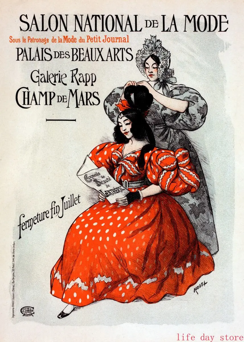 Tańcząca kobieta - plakat art nouveau Biały